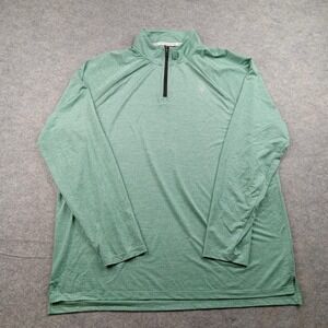 Spyder Pullover Mens 2XL Green Active Quarter Zip Long Sleeve Top Athletic